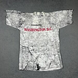 Vintage All Over Print t-shirt Washington DC Road Map 90s USA Mens Large #2110